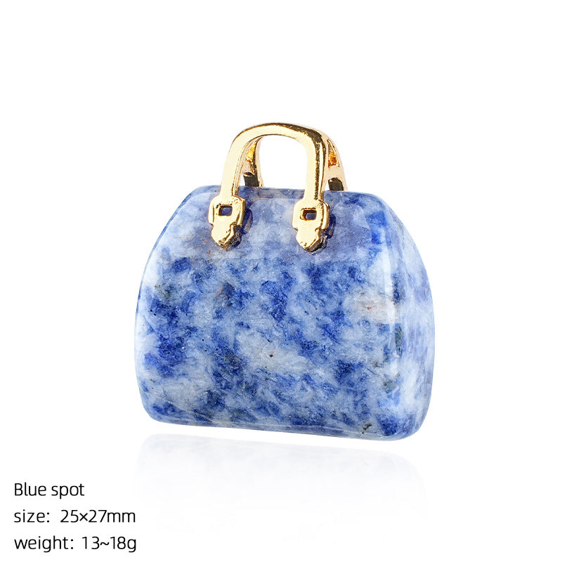 Mini Natural Crystal Handbag Charms – DIY Jewelry Pendants