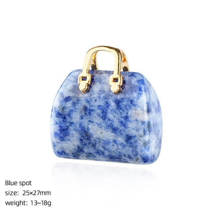 Mini Natural Crystal Handbag Charms – DIY Jewelry Pendants