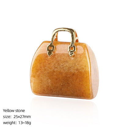 Mini Natural Crystal Handbag Charms – DIY Jewelry Pendants