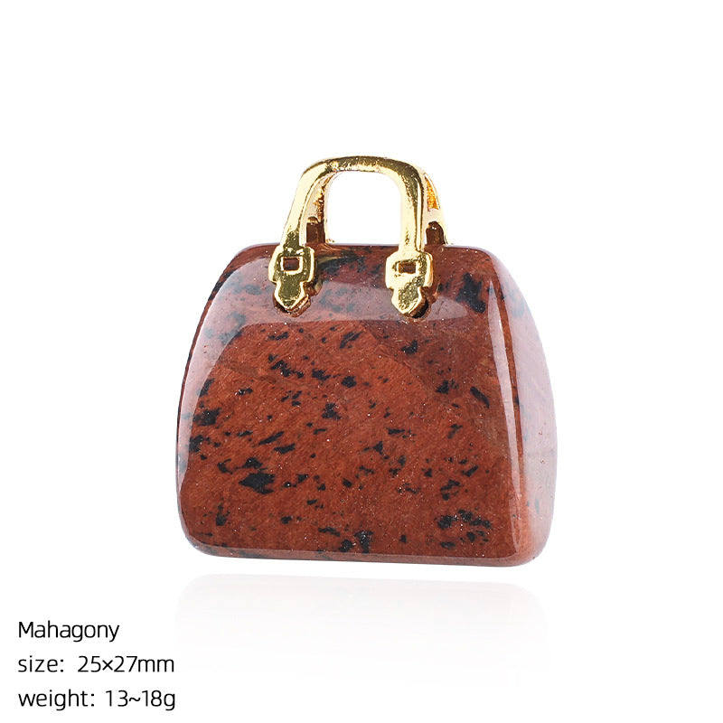 Mini Natural Crystal Handbag Charms – DIY Jewelry Pendants