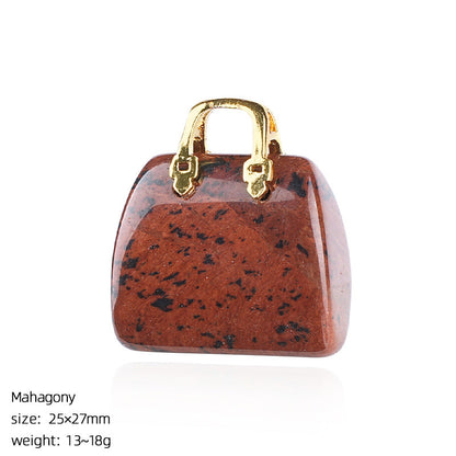 Mini Natural Crystal Handbag Charms – DIY Jewelry Pendants