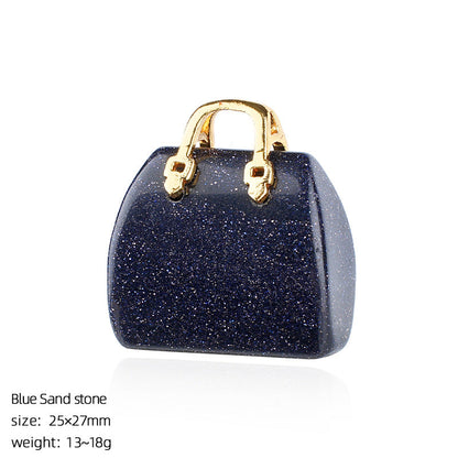 Mini Natural Crystal Handbag Charms – DIY Jewelry Pendants