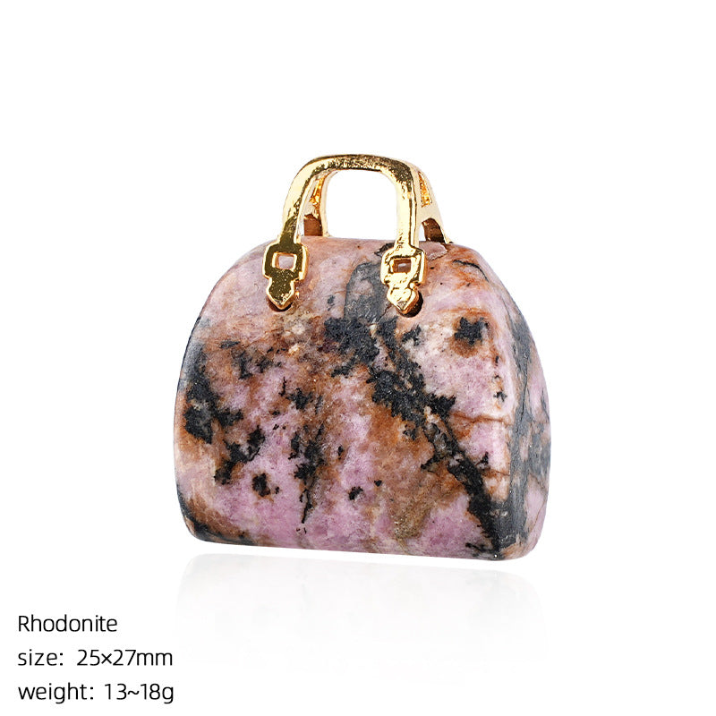 Mini Natural Crystal Handbag Charms – DIY Jewelry Pendants