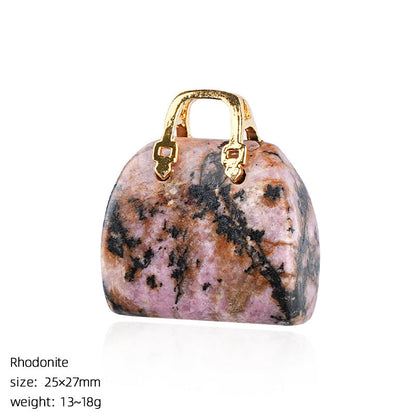 Mini Natural Crystal Handbag Charms – DIY Jewelry Pendants