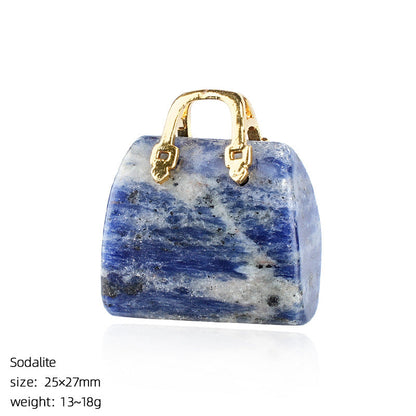 Mini Natural Crystal Handbag Charms – DIY Jewelry Pendants