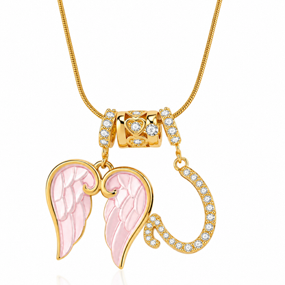 Angel Wing Initial Necklace