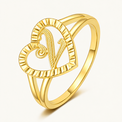 Personalized Heart Initial Ring