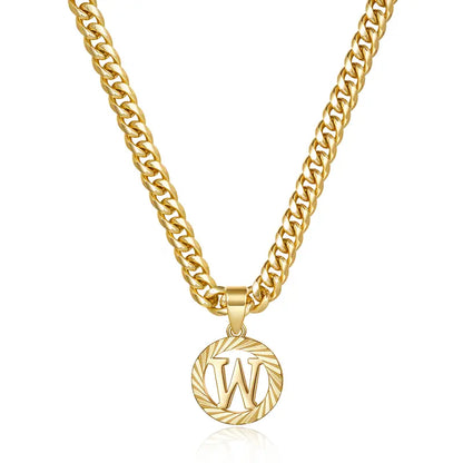 14K Gold Plated Unisex Alphabet Pendant Initial Necklace