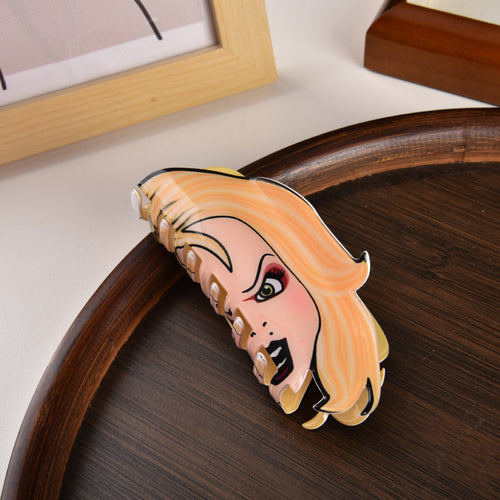 Fun Horror Character Double-Sided Plastic Claw Hair Clips - Halloween Hair Accessories for Women & Men, FallFreshness, Bold Designs for Daily Wear