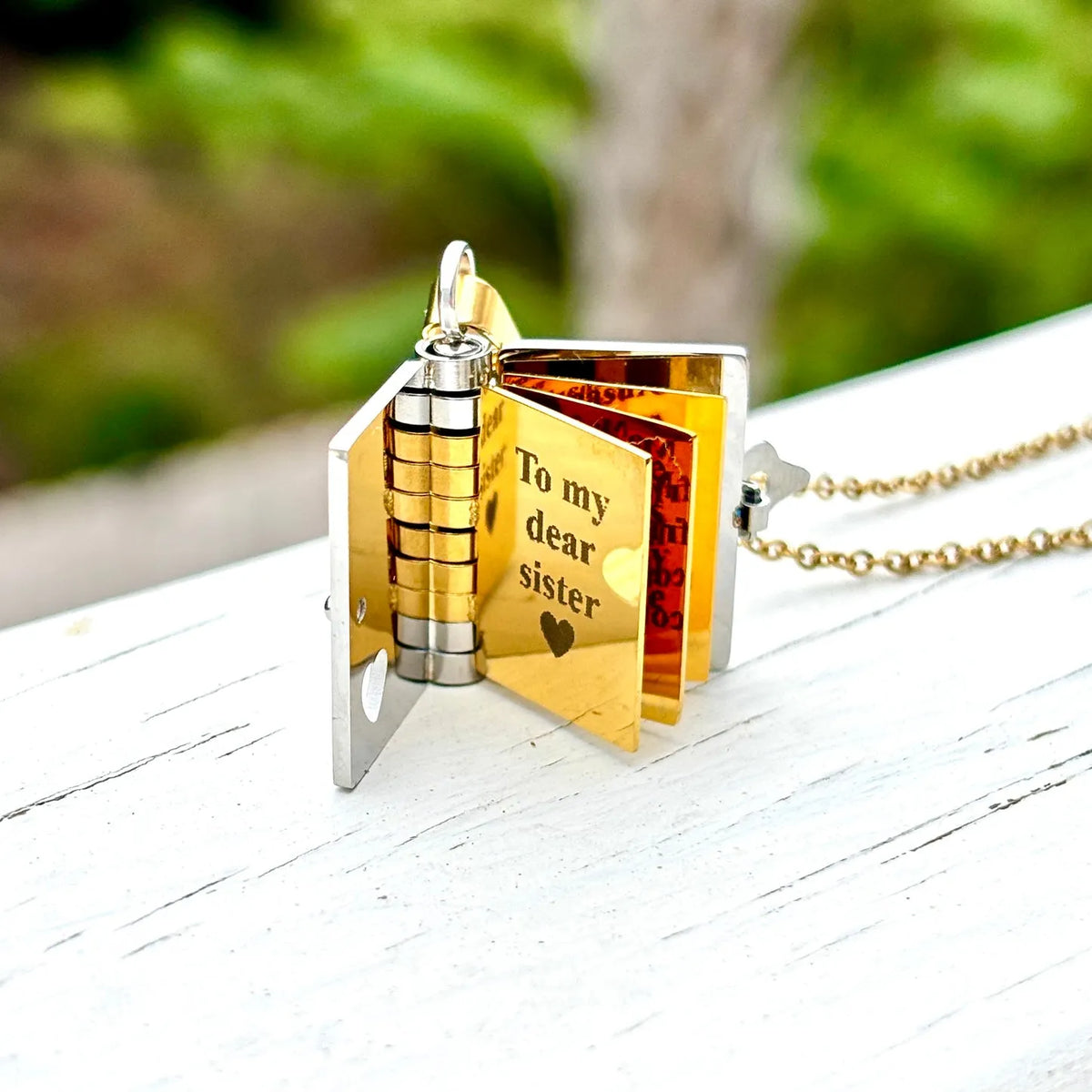 For Sisters - I Love You Sister Book Necklace