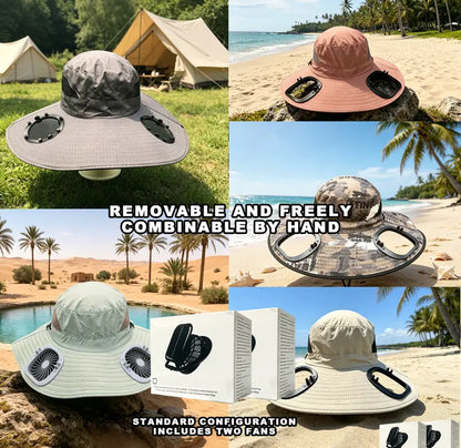 Dual-Fan Cooling Sun Hat