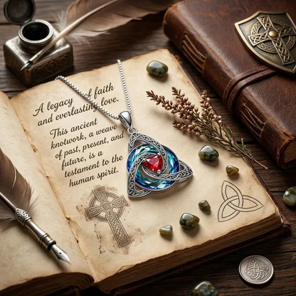 Celtic Trinity Knot Birthstone Necklace