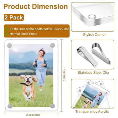 2-Pack Magnetic Mount Sun Visor Photo Clips