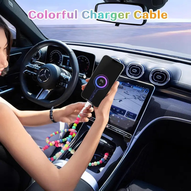 Four-in-One Stylish Pearl-Bead Shine Charging & Data Cable
