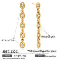 Crystal Link Gold Drop Earrings