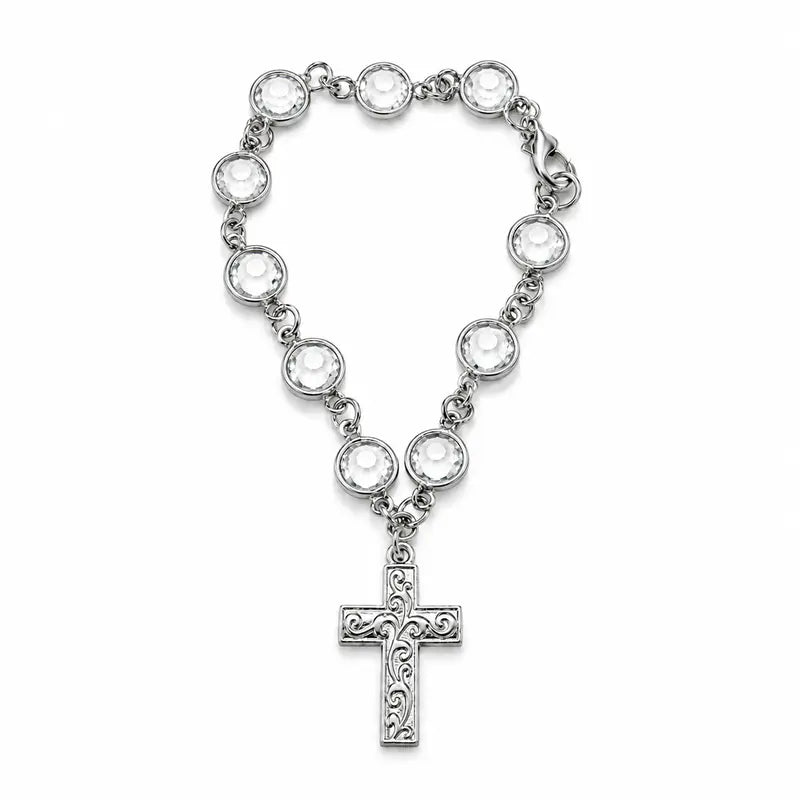 Faith-Inspired Crystal Cross Car Steering Wheel Charm