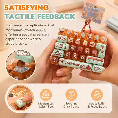 26-Key Mini Mechanical Keyboard Fidget Toy Keychain