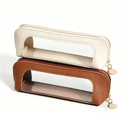 2PCS Clear Window Makeup Brush Bag
