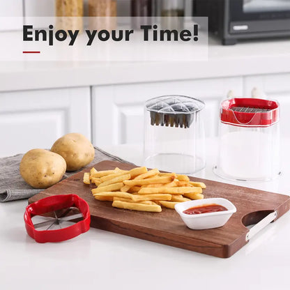French Fry Cutter with 3 Interchangeable Blades