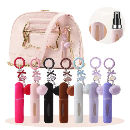 Portable 5ML Perfume Atomizer with Plush Keychain