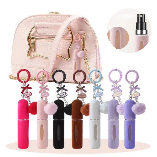 Portable 5ML Perfume Atomizer with Plush Keychain