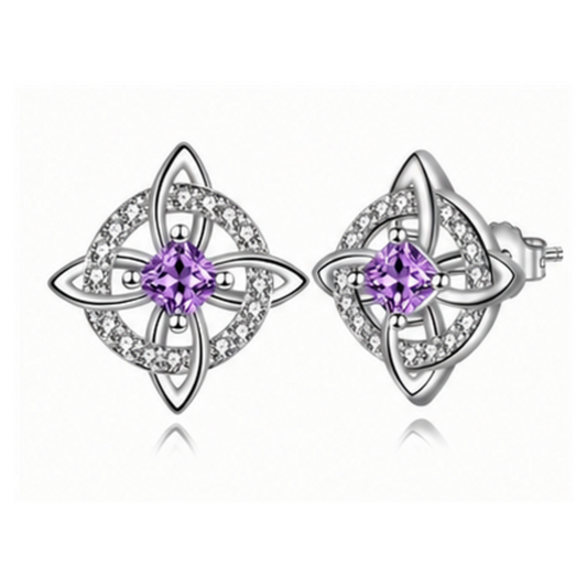 Women's Witches Knot Stud Earrings - Hecate Goddess Celtic Knot Design