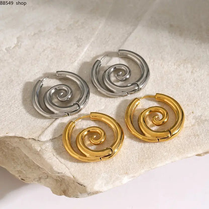 Gothic Spiral Hoop Earrings