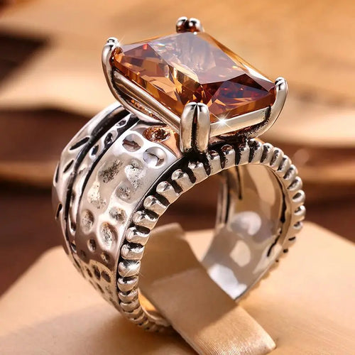 💍 Women’s Vintage Geometric Copper Statement Rings💎