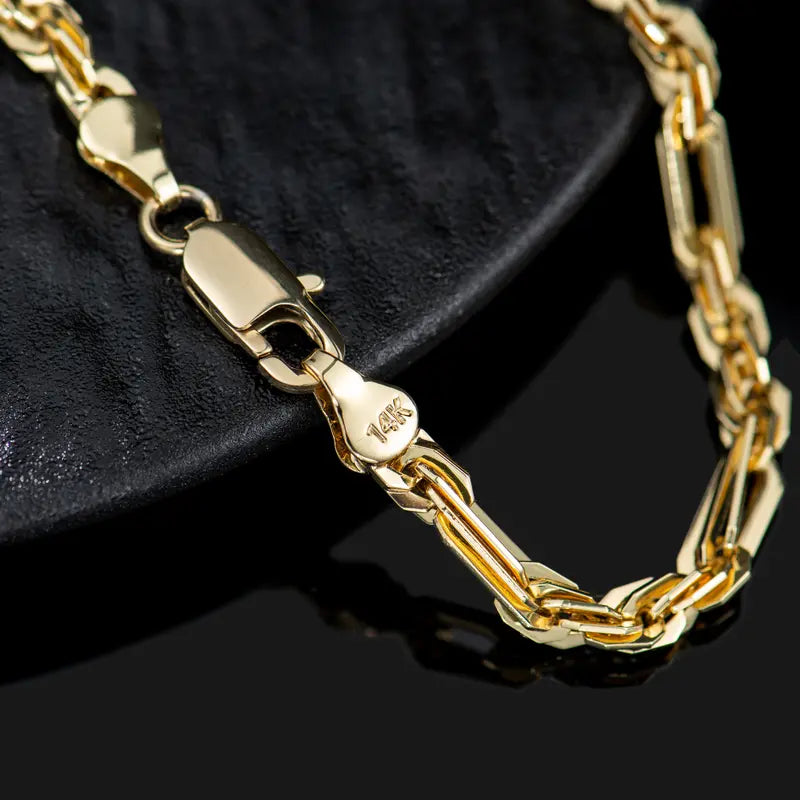 14K Gold-Plated Diamond-Cut Rope Chain Bracelet