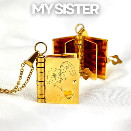 For Sisters - I Love You Sister Book Necklace