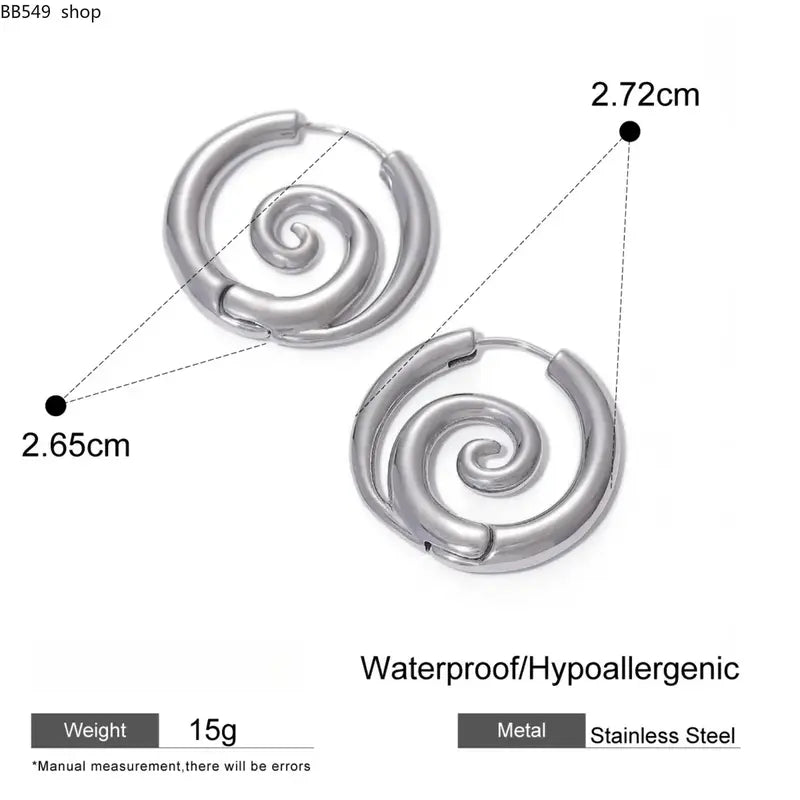 Gothic Spiral Hoop Earrings