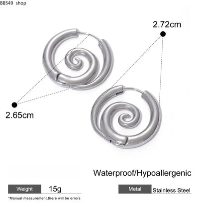 Gothic Spiral Hoop Earrings