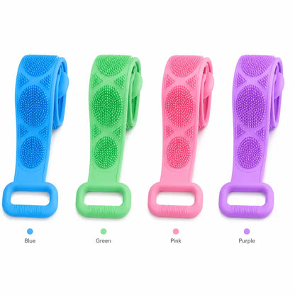 Silicone Double-Sided Bath Brush with Long Handle