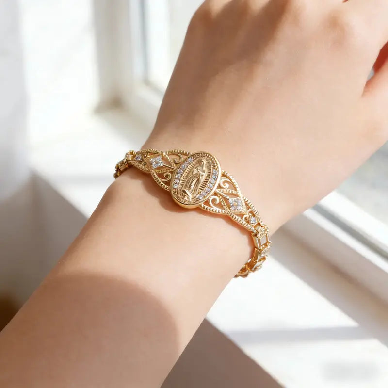Gold Plated Virgin Mary Bracelet