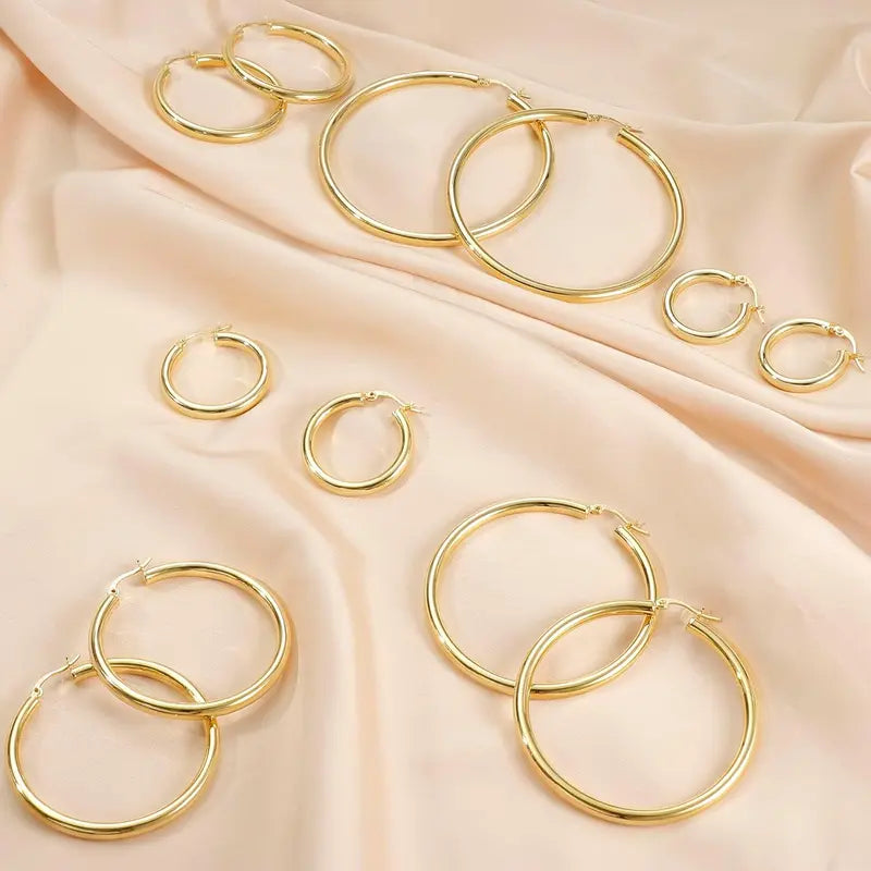 Women’s 925 Sterling Silver Gold Hoop Earrings