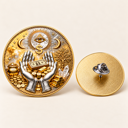 Wealth & Prosperity All-Seeing Eye Lucky Charm Brooch Pin