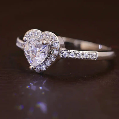 Heart Cut Moissanite Solitaire Engagement Ring