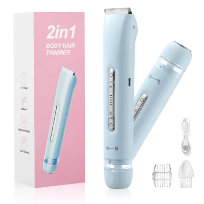 2-in-1 Waterproof Rechargeable Bikini Trimmer