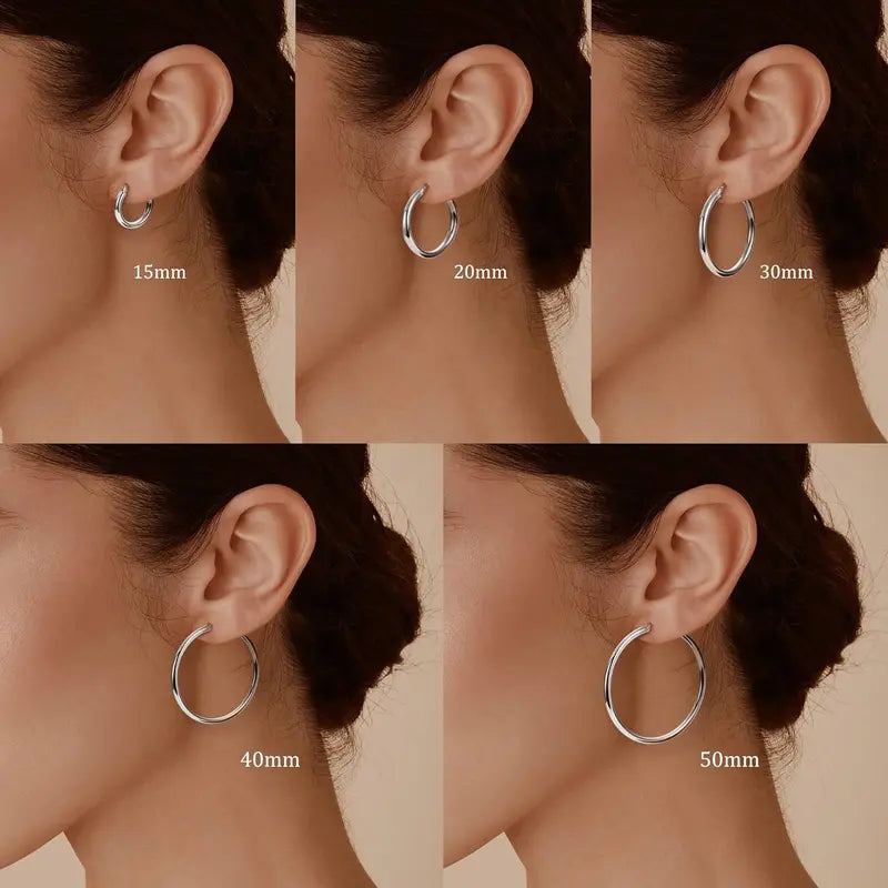 Women’s 925 Sterling Silver Gold Hoop Earrings