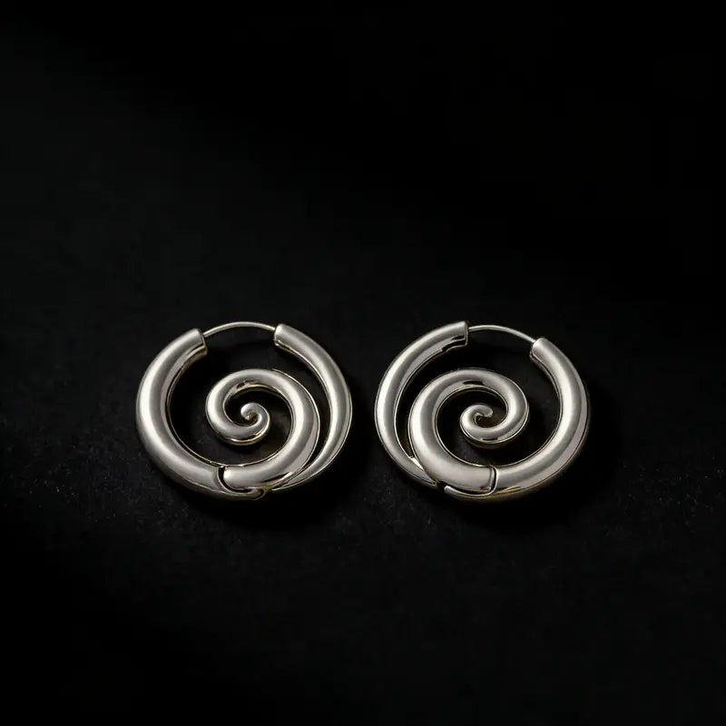 Gothic Spiral Hoop Earrings