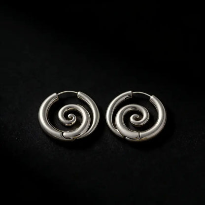 Gothic Spiral Hoop Earrings