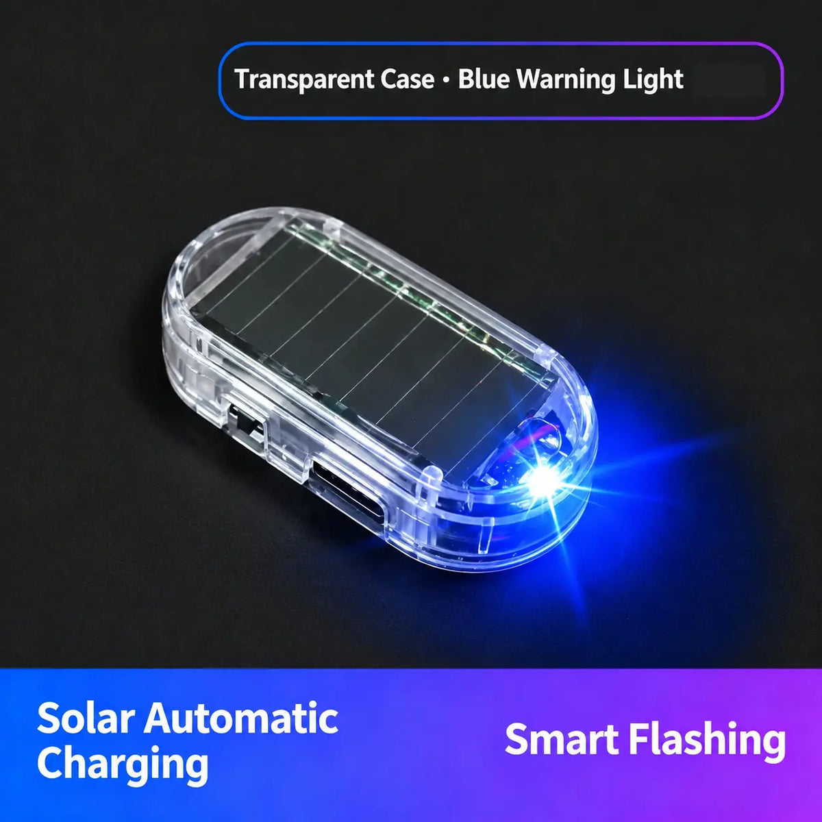 2PCS Solar-Powered Car Alarm LED Lights