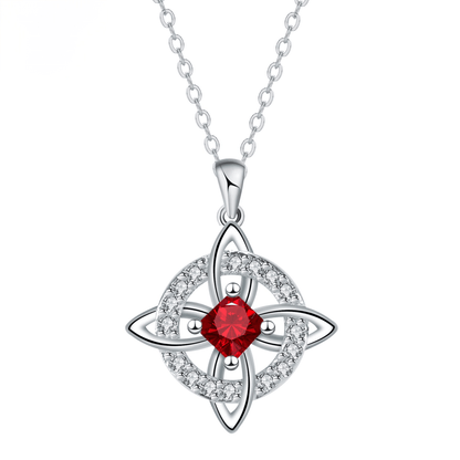 Mystic Knot Birthstone Necklace