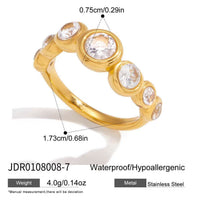 Graduated Crystal Gold Ring