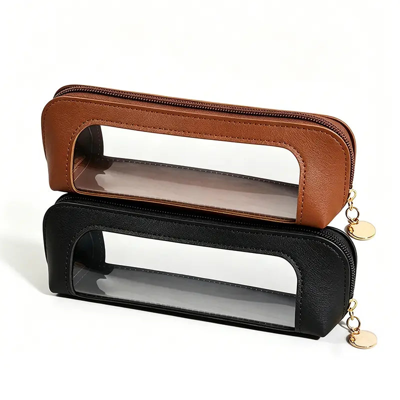 2PCS Clear Window Makeup Brush Bag