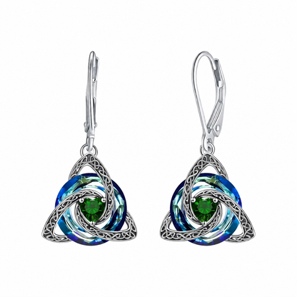 Celtic Trinity Knot Birthstone Earrings