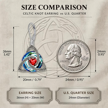 Celtic Trinity Knot Birthstone Earrings