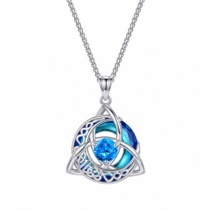 Celtic Crescent Moon Birthstone Necklace