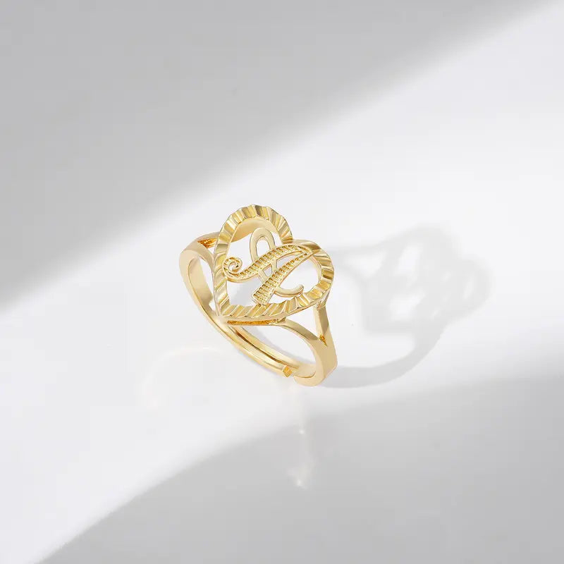 Personalized Heart Initial Ring