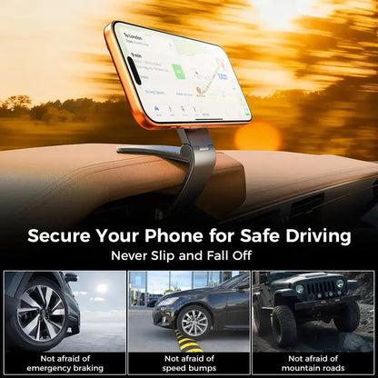 Magnetic Car Phone Holder | Dashboard & Sun Visor Foldable Mount
